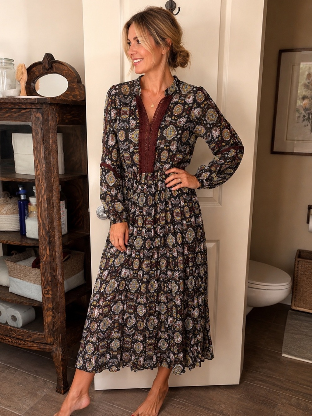 Long Sleeve Floral Maxi Dress
